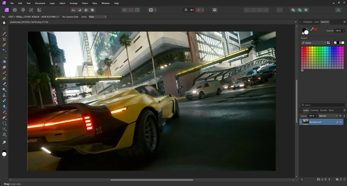 affinity photo 2 UI