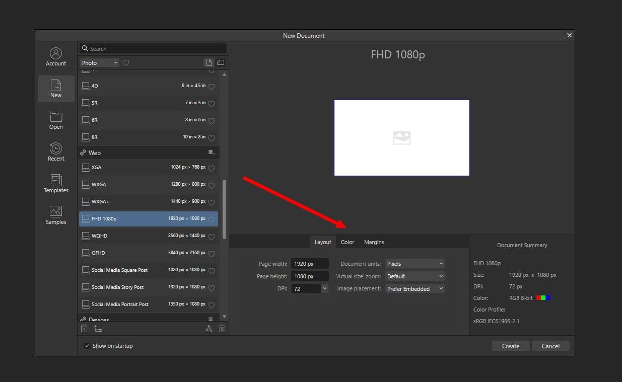 affinity photo make transparent background - new file 1