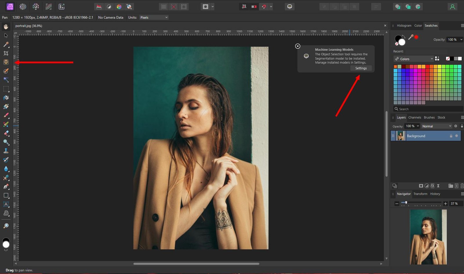 affinity photo 2 object selection tool